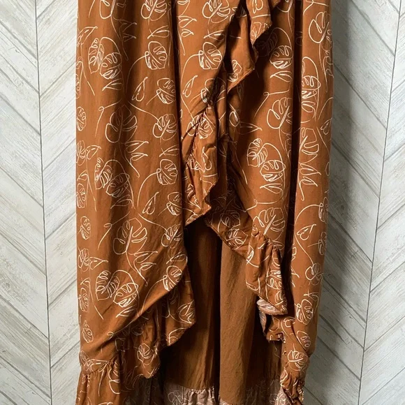 Orange Asymmetrical Ruffled Sundress - Picture 3 of 9